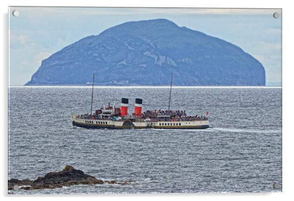 Ailsa Craig, with PS Waverley on Clyde cruise Acrylic by Allan Durward Photography
