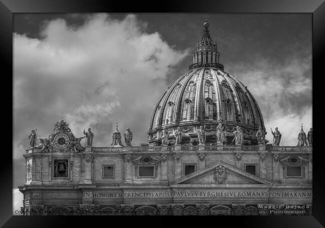 Architecture of Vatican of St.Peter's Basilica, Ro Framed Print by Maggie Bajada