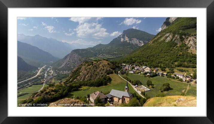 Montvernier and Mountains, Savoie, France Framed Mounted Print by Imladris 