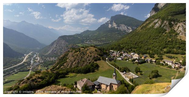Montvernier and Mountains, Savoie, France Print by Imladris 