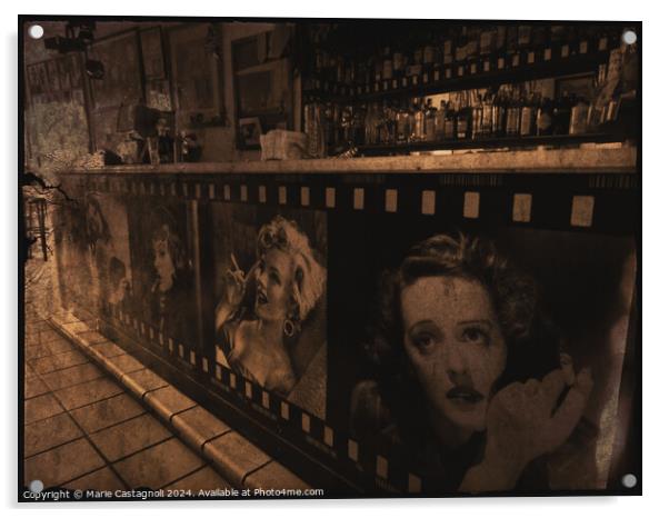 The Retro Jazz bar Acrylic by Marie Castagnoli