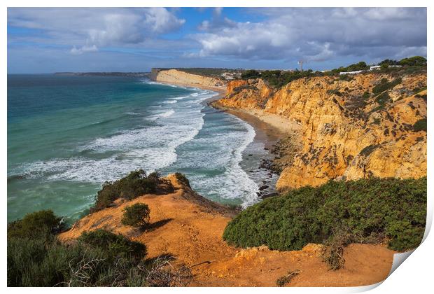 Algarve Coastline With Praia Do Canavial Beach Print by Artur Bogacki