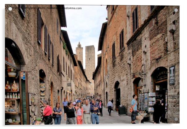 Window Shopping in San Gimignano Acrylic by Jim Jones