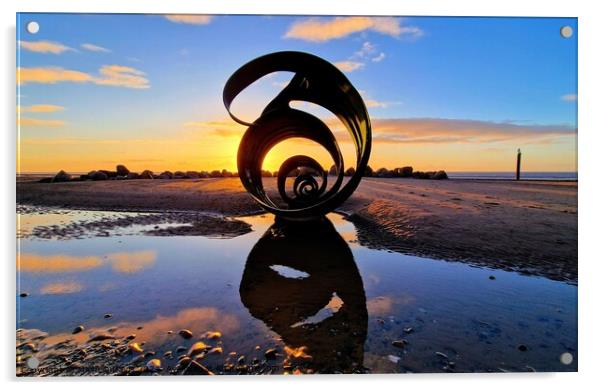 Mary's Shell Sunset Acrylic by Michele Davis