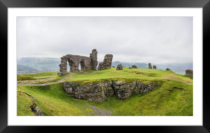 Castell Dinas Bran panorama Framed Mounted Print by Jason Wells