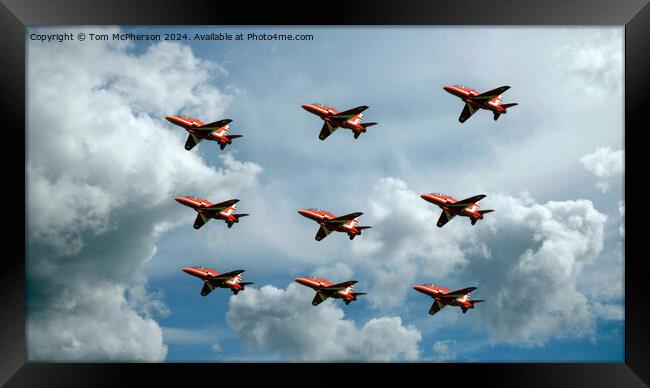 Red Arrows Diamond Formation Framed Print by Tom McPherson