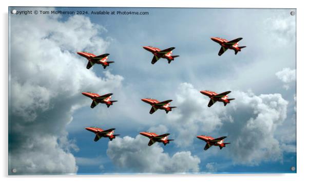 Red Arrows Diamond Formation Acrylic by Tom McPherson