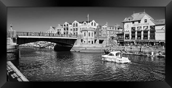 Weymouth Harbour Bridge Panorama  Framed Print by Darren Galpin