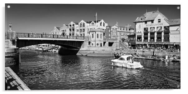Weymouth Harbour Bridge Panorama  Acrylic by Darren Galpin