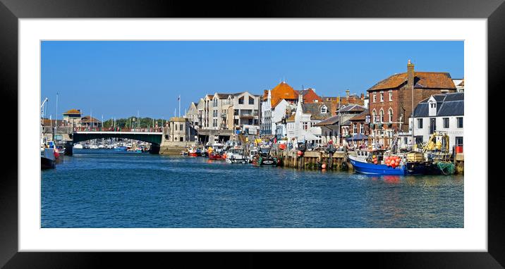 Weymouth Harbour Bridge Panorama  Framed Mounted Print by Darren Galpin