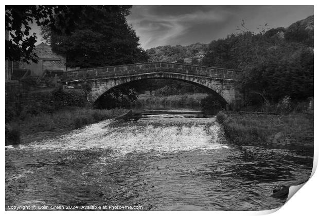 Brearley Bridge and the River Calder Print by Colin Green