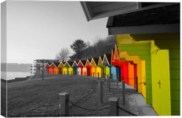 Scarborough Beach Huts Canvas Print by Alison Chambers