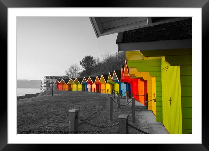 Scarborough Beach Huts Framed Mounted Print by Alison Chambers