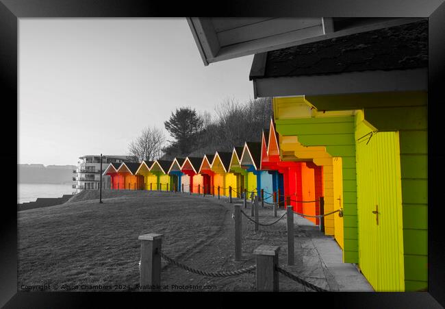 Scarborough Beach Huts Framed Print by Alison Chambers