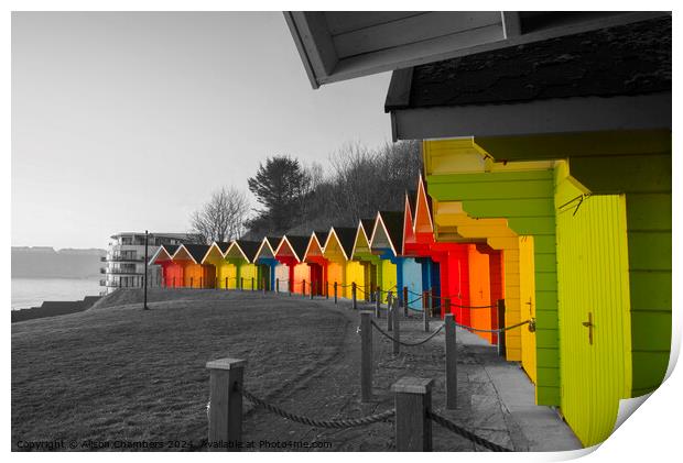 Scarborough Beach Huts Print by Alison Chambers