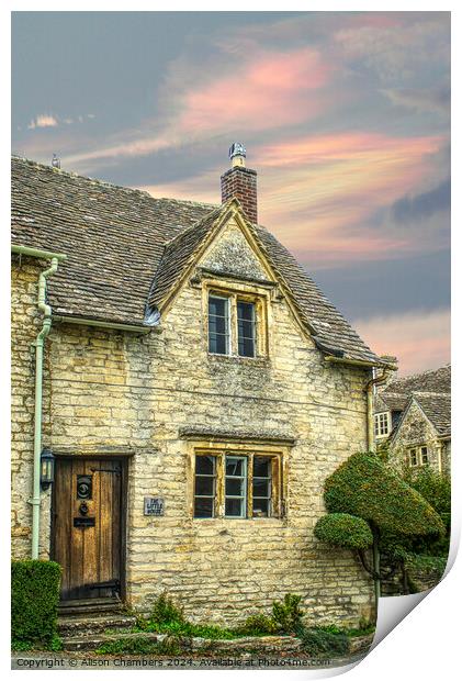 The Little House Burford Print by Alison Chambers