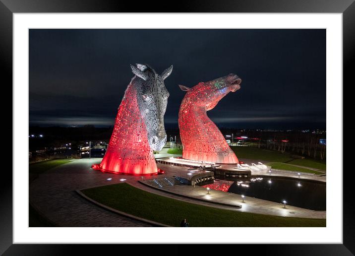The Kelpies Framed Mounted Print by Apollo Aerial Photography