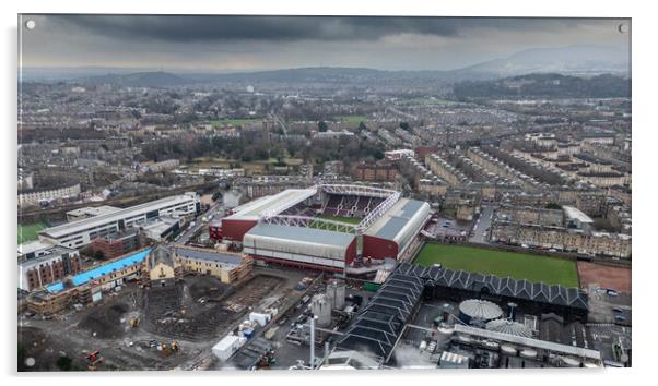 Tynecastle Stadium Acrylic by Apollo Aerial Photography