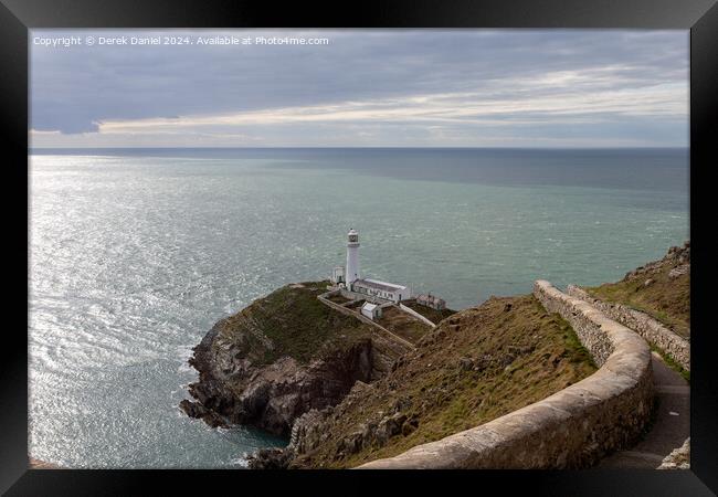 South Stack Lighthouse, Anglesey Framed Print by Derek Daniel