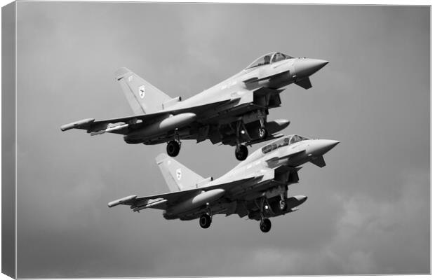 Eurofighter Typhoons in Tandem Canvas Print by J Biggadike