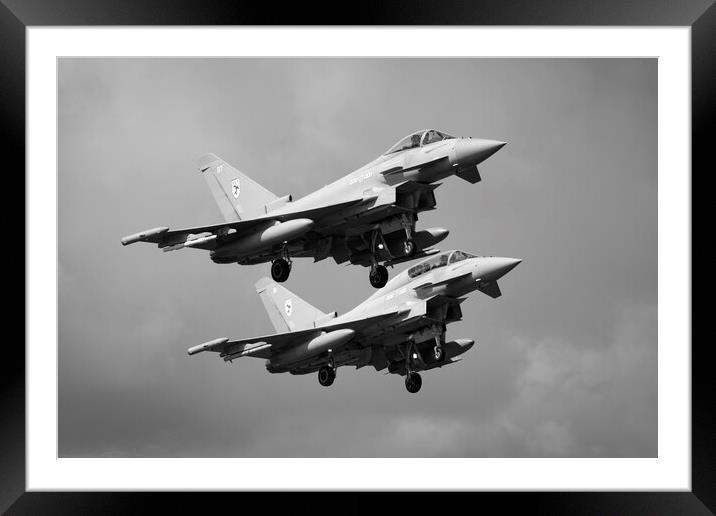 Eurofighter Typhoons in Tandem Framed Mounted Print by J Biggadike