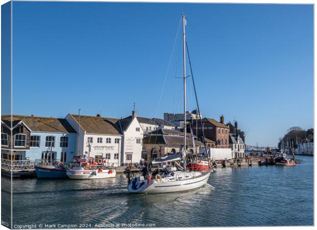 Weymouth Harbour Yacht  Canvas Print by Mark Campion