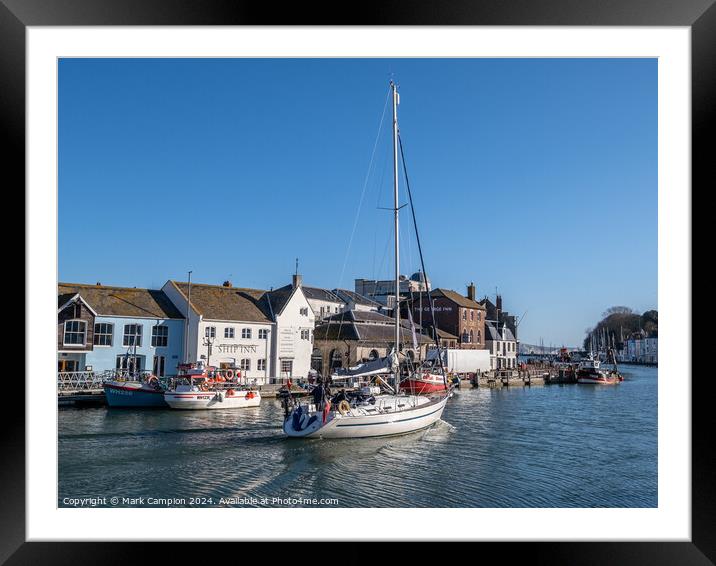 Weymouth Harbour Yacht  Framed Mounted Print by Mark Campion