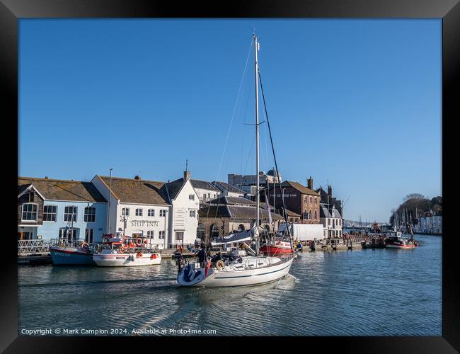 Weymouth Harbour Yacht  Framed Print by Mark Campion