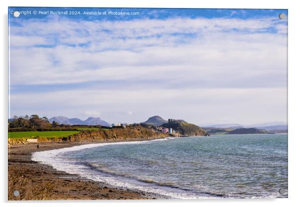 View to Criccieth on Llyn Peninsula Wales Acrylic by Pearl Bucknall