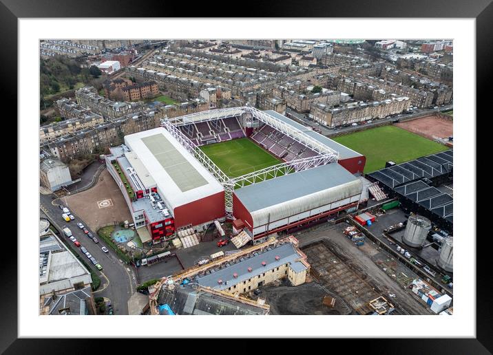 Tynecastle Stadium Framed Mounted Print by Apollo Aerial Photography