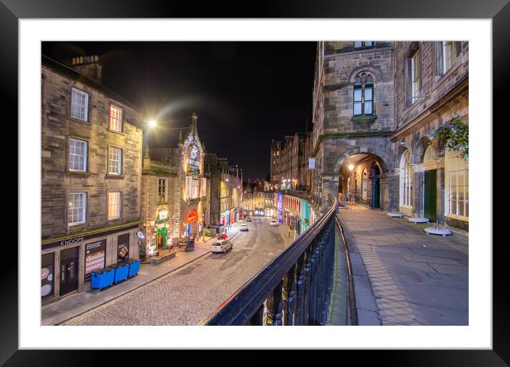 Victoria Street Edinburgh Framed Mounted Print by Apollo Aerial Photography