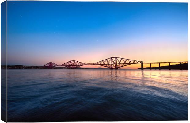 Sunrise at the Forth Rail Bridge  Canvas Print by Alison Chambers