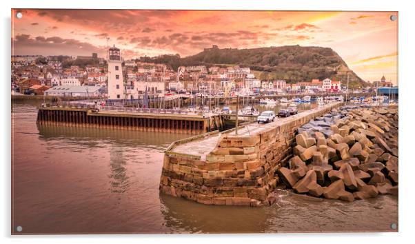 Scarborough Sunrise North Yorkshire Acrylic by Tim Hill