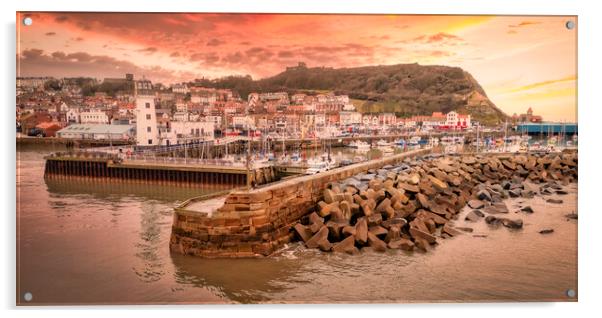 Scarborough Sunrise North Yorkshire Acrylic by Tim Hill