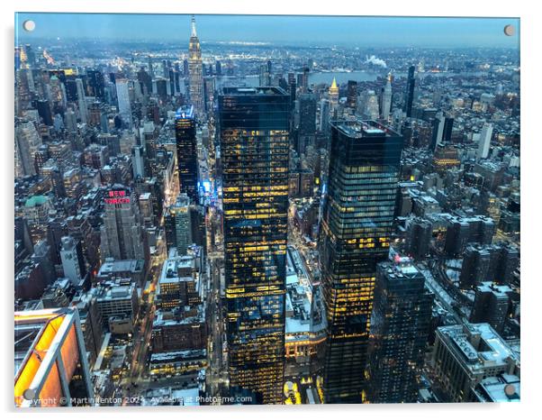 Manhattan New York lights Acrylic by Martin fenton