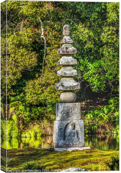 Stone Pagoda Kinkaku-Ji Golden Buddhist Temple Kyoto Japan Canvas Print by William Perry