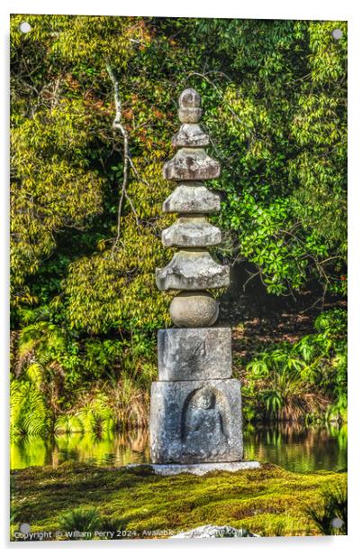 Stone Pagoda Kinkaku-Ji Golden Buddhist Temple Kyoto Japan Acrylic by William Perry