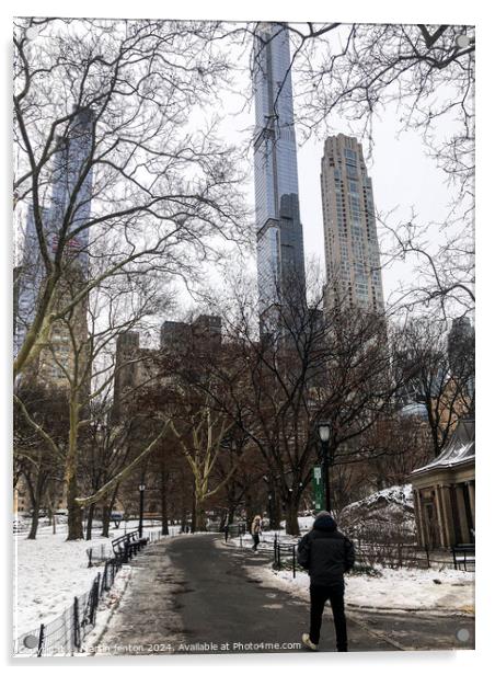 Slim skyscrapers over New York Acrylic by Martin fenton