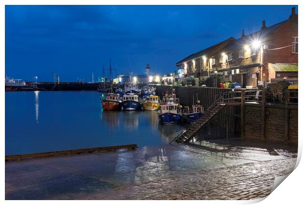 Scarborough Blue Hour Print by Steve Smith