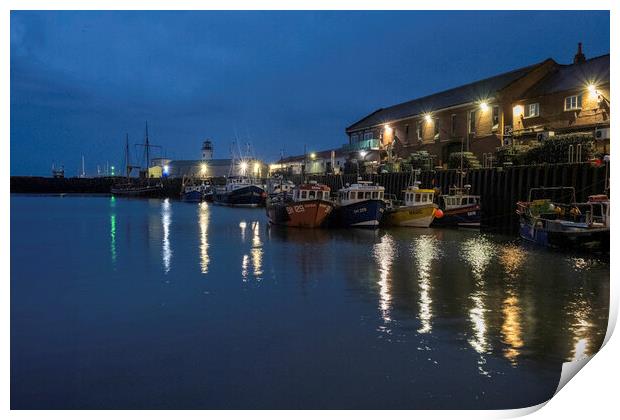 Scarborough Blue Hour Print by Steve Smith