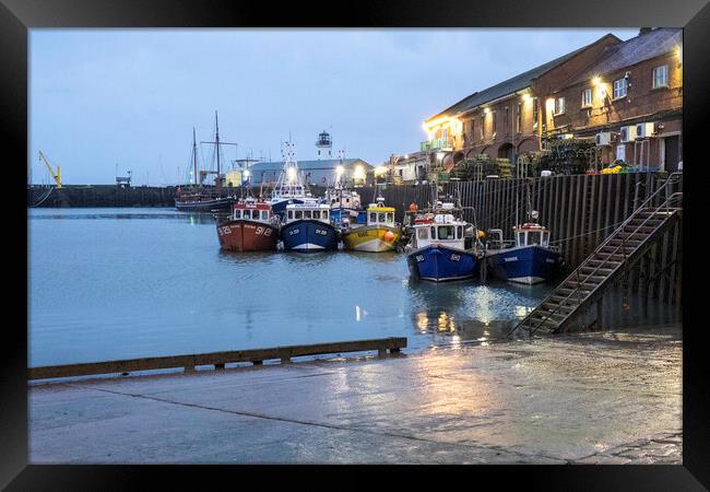 Scarborough Blue Hour Framed Print by Steve Smith