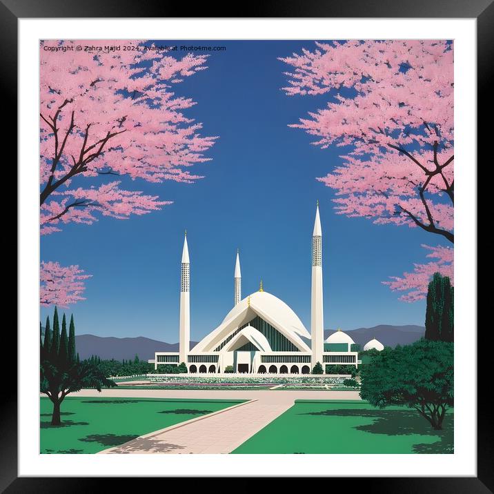 Faisal Masjid Islamabad Pakistan Framed Mounted Print by Zahra Majid