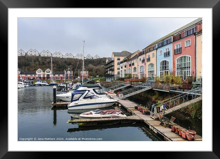 Homes by the Marina  Framed Mounted Print by Jane Metters