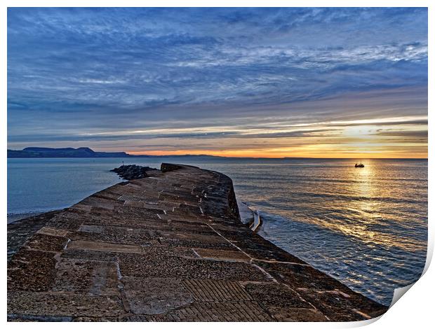 Lyme Regis, Cobb Sunrise Print by Darren Galpin