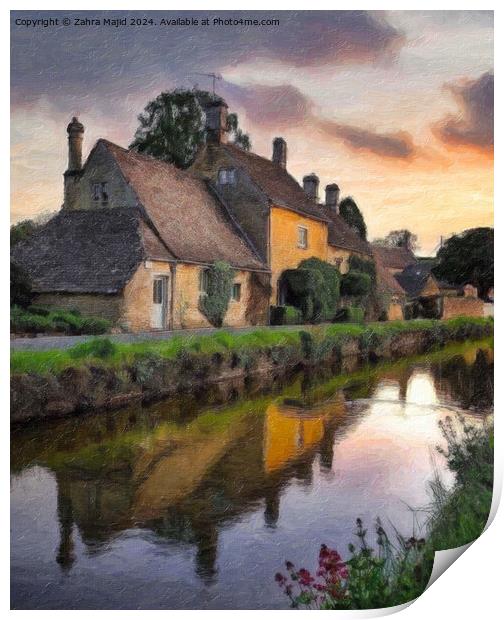 Castle Combe Village in Cotswolds Print by Zahra Majid