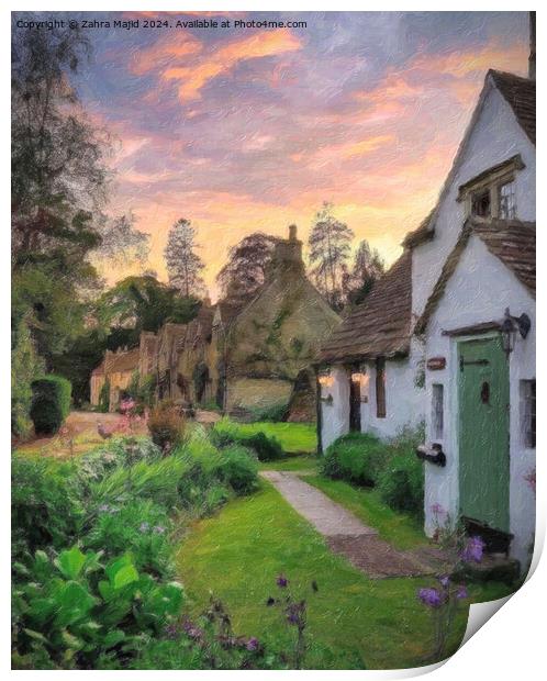Castle Combe Cotswolds Print by Zahra Majid