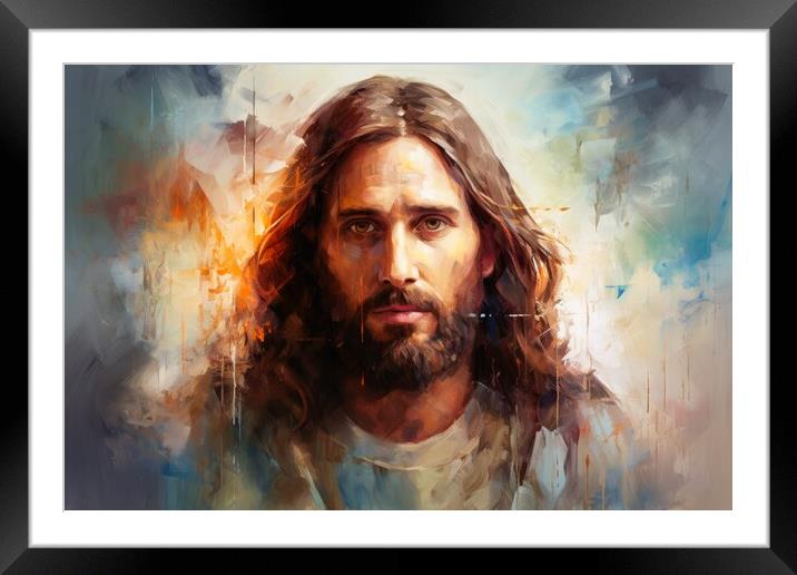 Jesus christ savior of mankind. Framed Mounted Print by Michael Piepgras