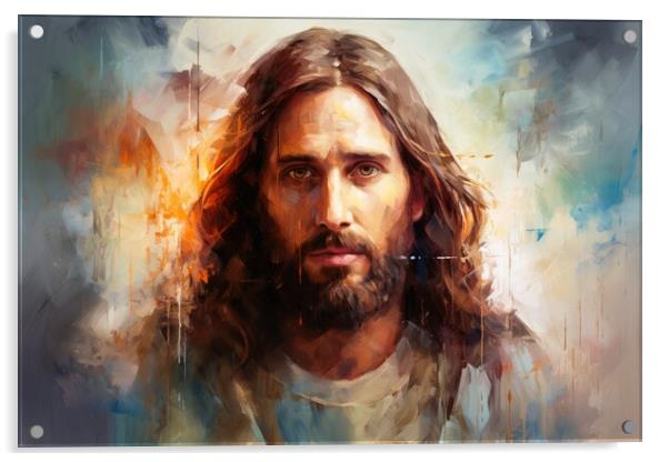Jesus christ savior of mankind. Acrylic by Michael Piepgras