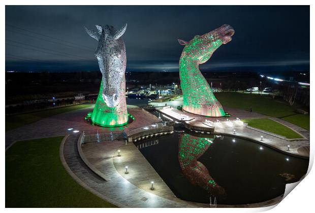 The Kelpies Print by Apollo Aerial Photography