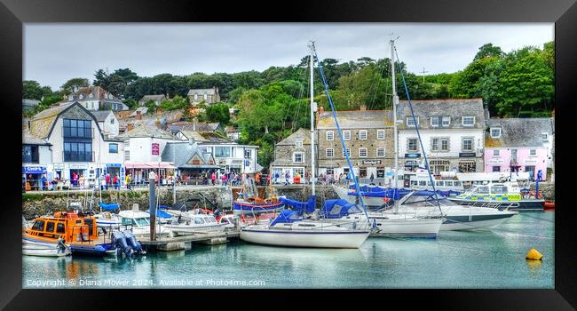 Padstow Harbour Panoramic Framed Print by Diana Mower